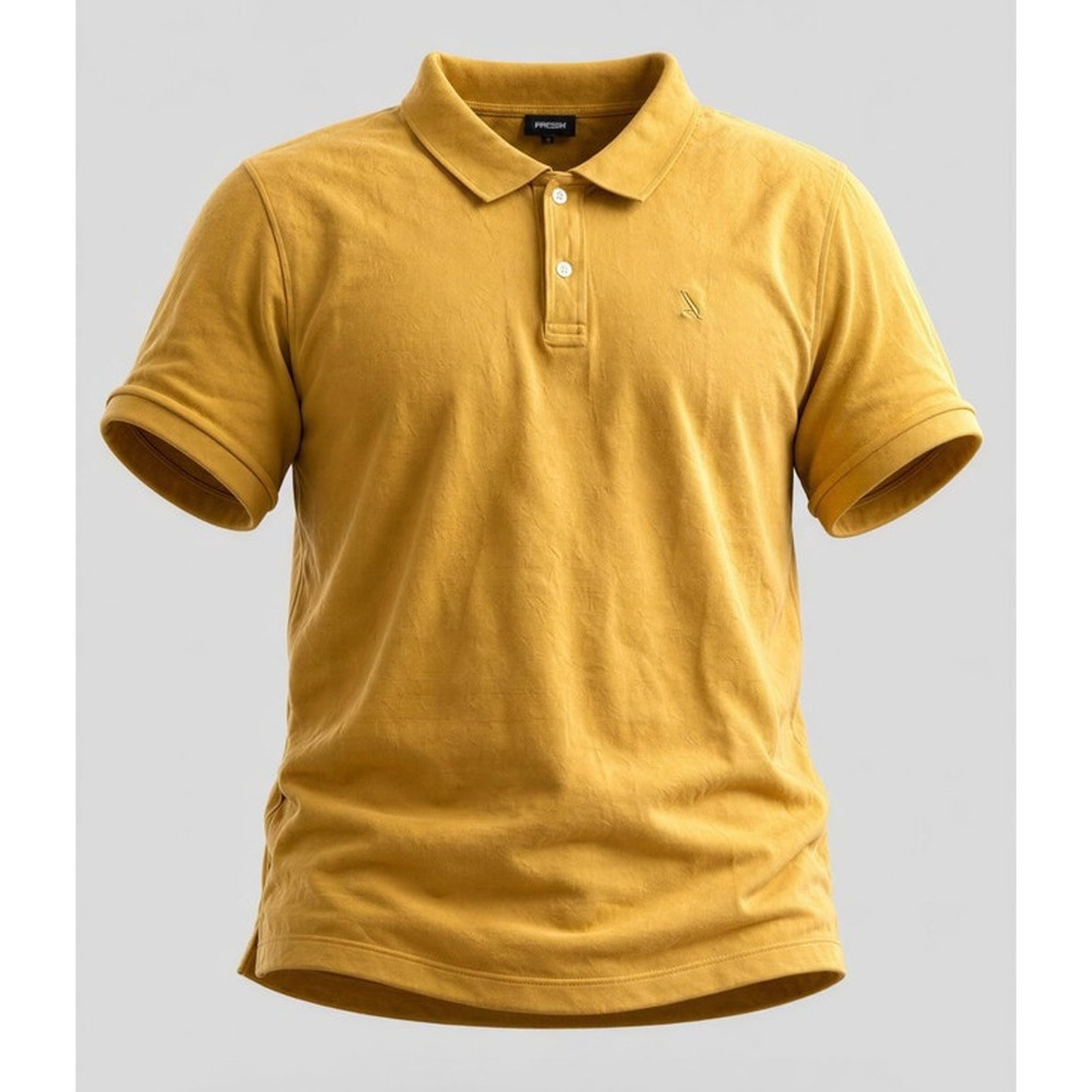 Express Polo Shirt Men's 2XL Gold Mustard Yellow Short Sleeve Collared‎